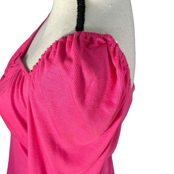 Bar III Large Top Long Balloon Puff Sleeves Sweetheart Neck Ribbed Stretch Pink - Picture 6 of 9